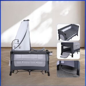 lit-parc-cododo-3en1-multifonction-gris-2 fonctions lit parc multifonction coco baby