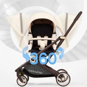 360 degrés poussette rotative noire