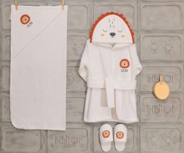 Sortie bain compet pour bébé motif lion-Bibitof