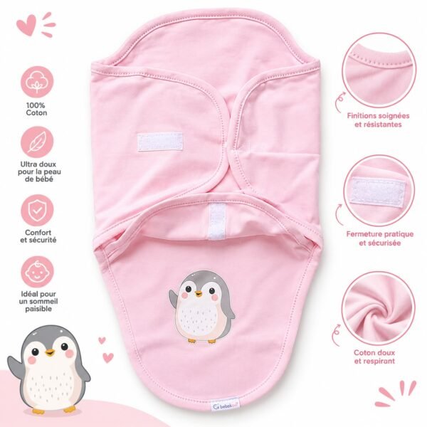 couverture d'emmaillotage rose - bebekevi gobebe