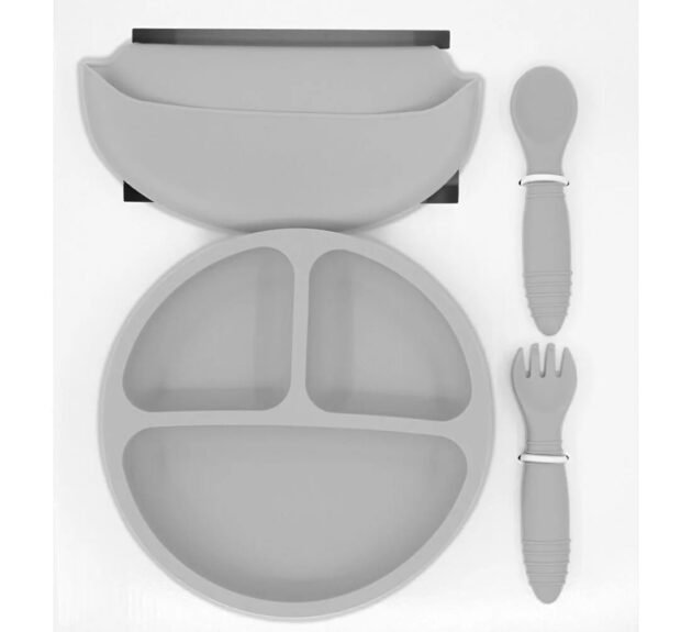 Coffret-repas-en-silicone-Bebekevi-gris bebekevi coffret repas gis 21
