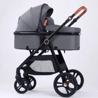 Pack-poussette-reversible-Clever-Baby-gris nacelle gris pack poussette réversible