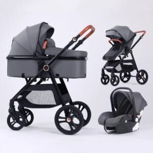 Pack-poussette-reversible-Clever-Baby-gris1 confortable pack poussette réversible grise