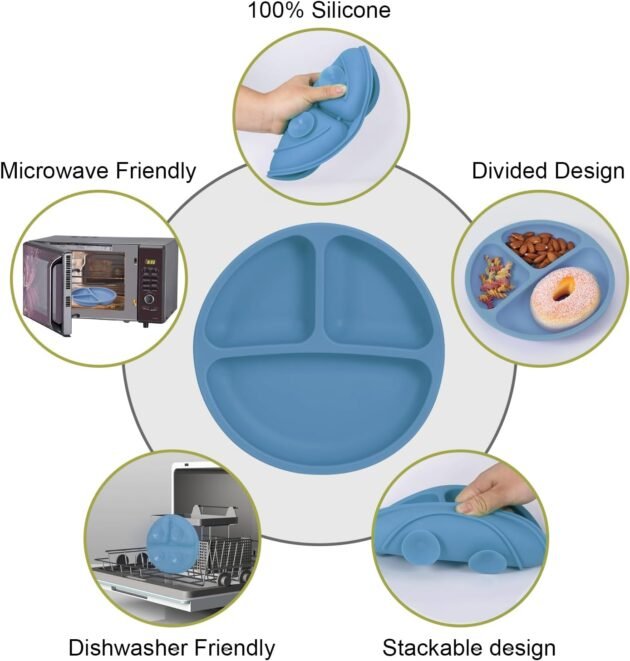 profil 2 assiette 3 compartiments en silicone