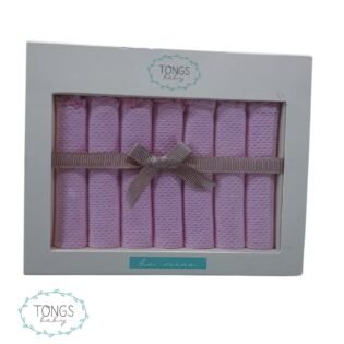 boite de 7 mouchoirs tongs baby rose