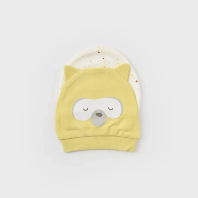 Lot-de-2-bonnets-unisexe-Biorganic-2 lot de 2 bonnets ours jaune biorganic
