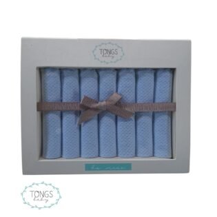 statut boite de 7 mouchoirs tongs baby bleu