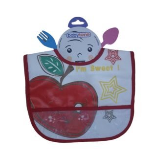 Bavoir-impermEable-avec-poche-Baby-Tone-ROUGE rouge baby tone bavoir imperméable