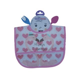 Bavoir-impermEable-avec-poche-Baby-Tone-rose-coeur adorable bavoir bébé baby tone