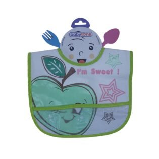 Bavoir-impermEable-avec-poche-Baby-Tone-vert joli bavoir imperméable baby tone vert