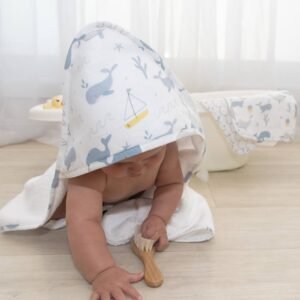 Cape-de-bain-mousseline-Gant-Bebekevi cape de bain plus gant bebekevi