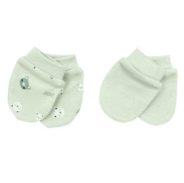 Lot-de-2-moufles-en-coton-Bio-biorganic-vert profil lot de 2 moufles en coton bio vert biorganic