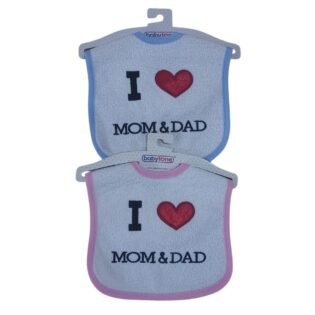 bavoir-en-coton-I-love-Mam&Dad statut bavoir love mam & dad