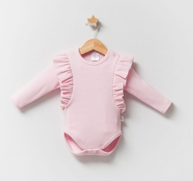 body-en-coton-doux-rose-tongs-baby confortable body en coton tongs baby