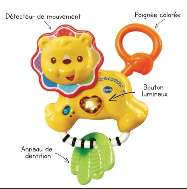 hochet-petit-lion-vtech vtech hochet interactif lion