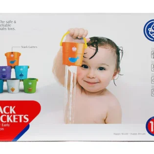 6 seaux de bain empilable jeu amusant