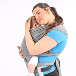 Echarpe-de-portage-avec-ceinture de-soutien-lombaire-beige confortable écharpe de portage avec soutien bebemam