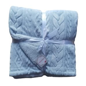 Couverture-Tricot-mouton-110x140cm-Naf-Naf bleu statut couverture tricot naf naf