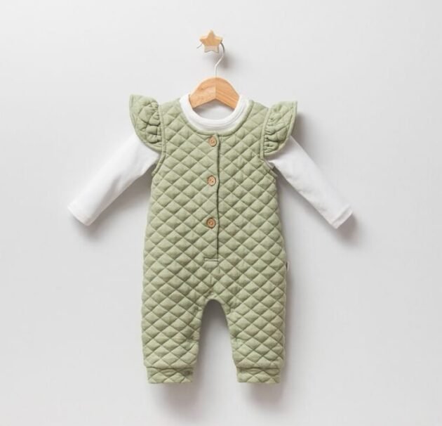 adorable salopette skerter vert tongs baby
