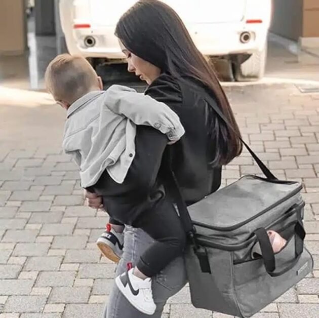 sac isotherme gris
