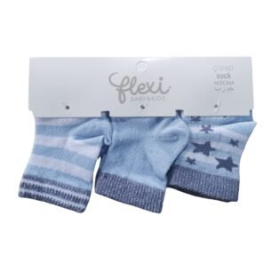 Pack-de-3-paires de-chaussette-bebe-Flexi-1 pack de 3 pairs de chaussette flexi bleu