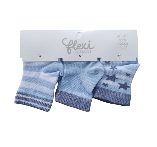 pack de 3 pairs de chaussette flexi bleu