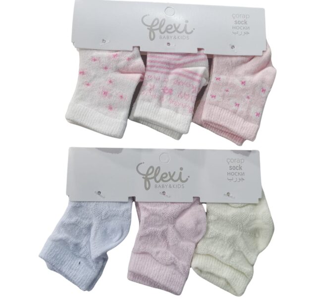 pack de 3 pairs de chaussette flexi fille rose