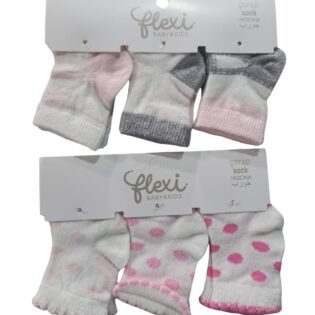 Pack-de-3-paires de-chaussette-bebe-Flexi-7 confortable pack chaussette flexi rose