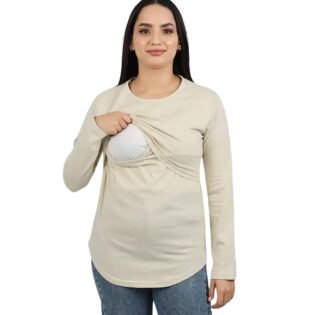 confortable pull d'allaitement bebemam beige 1
