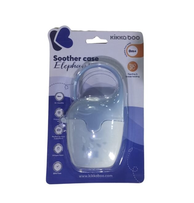 pratique étui à sucette éléphant bleu 22