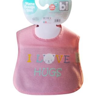 bavoir-impermeable-pour-bebe-chat-rose profil 2 bavoir imperméable bibaby rose