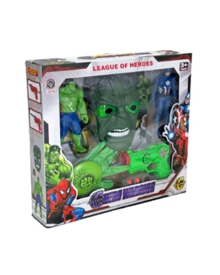 emballage figurines et masque hulk vert