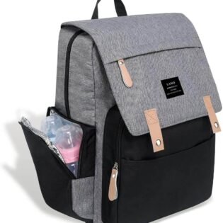 Sac-de-maternite-Land-gris-noir-1 pratique de maternité gris noir