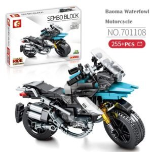 Set-de-construction-Moto-Sembo-bleu-clair set moto sembo bleu clair