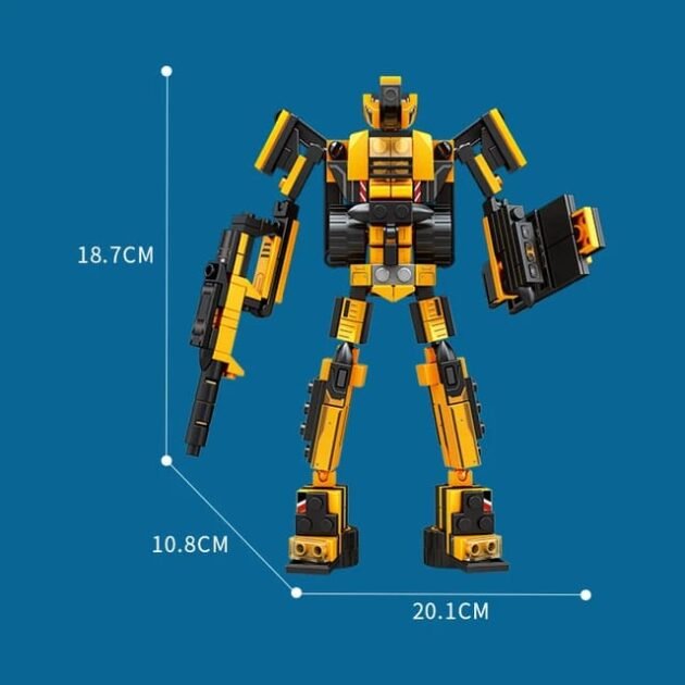 dimensions robot transformateur sany jaune