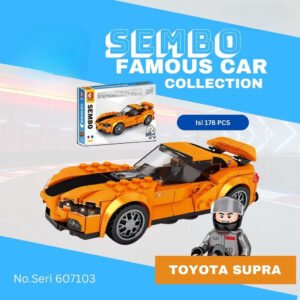 Set-de-construction-Voitures-Sembo-toyota-supra statut sembo set de voitures orange