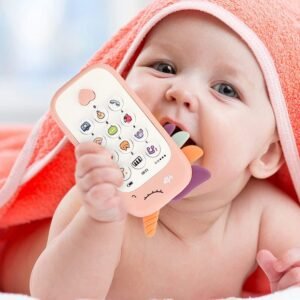 téléphone portable et jouet de dentition
