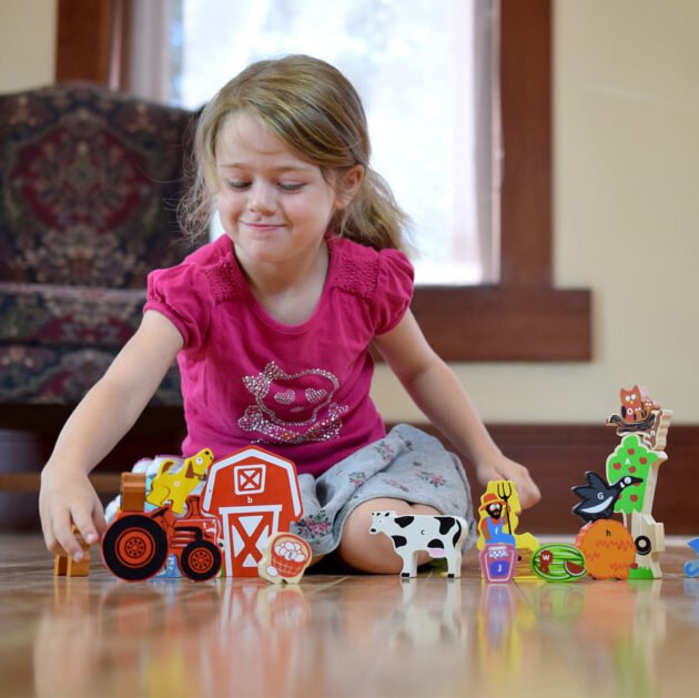 jouet d'apprentissage ferme puzzle en bois