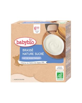 Babybio brassé nature sucré au lait de vache