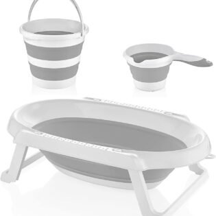 ensemble de baignoire + seau + verseur pratique