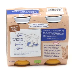 Petit-pot-bonne-nuit-carotte-courge-butternut-riz délicieux pot butternet ris de camargue