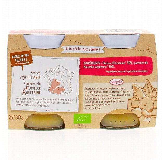 délicieux pot pêche babybio 2 x 130G