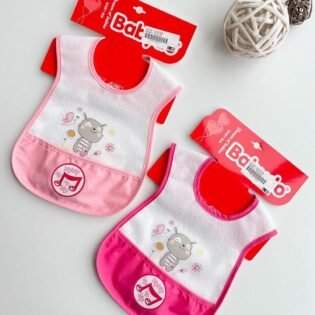 confortable bavoir avec pochette rose