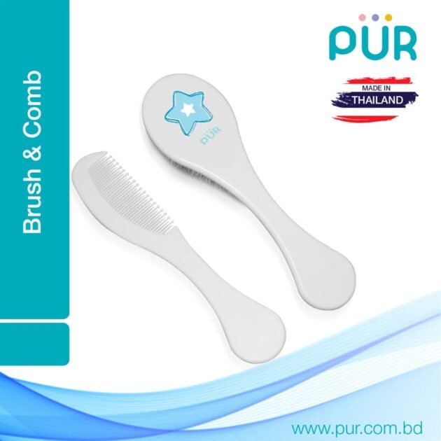 brosse et peigne pur bleu