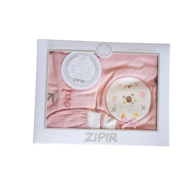 joli coffret vêtement zipir rose