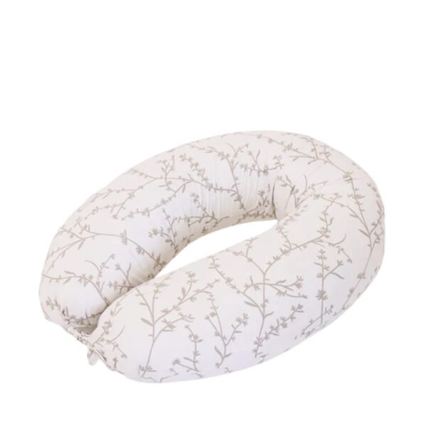 bebemam coussin d'allaitement beige feuille