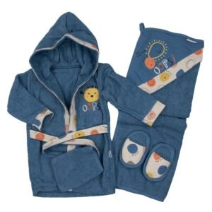 Ensemble-sortie-de-bain-4pcs-Miniworld-bleu-2 confortable ensemble sortie de bain miniworld