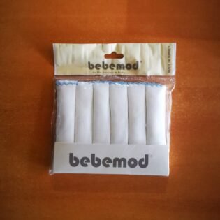 Lot-de-6-mouchoirs-coton-Bebemod-2 statut lingettes bebemod blanc bleu