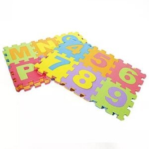 tapis Eva puzzle chiffres et lettres multicolore