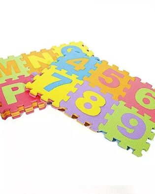 tapis Eva puzzle chiffres et lettres multicolore